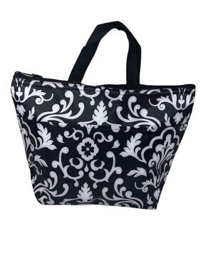 Thirty-One Thermal Tote Black White Parisian Pop Insulated Lunch Bag Cooler Bag
